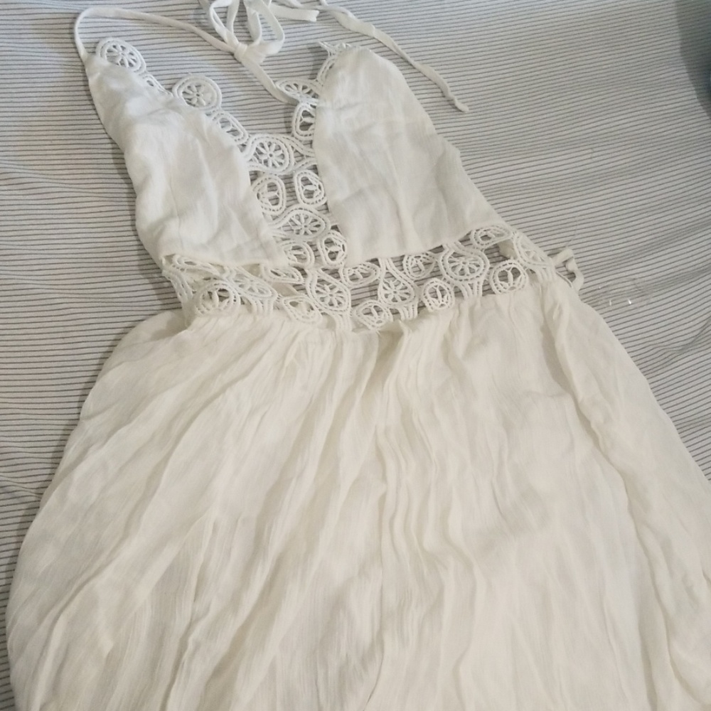 All white long dress